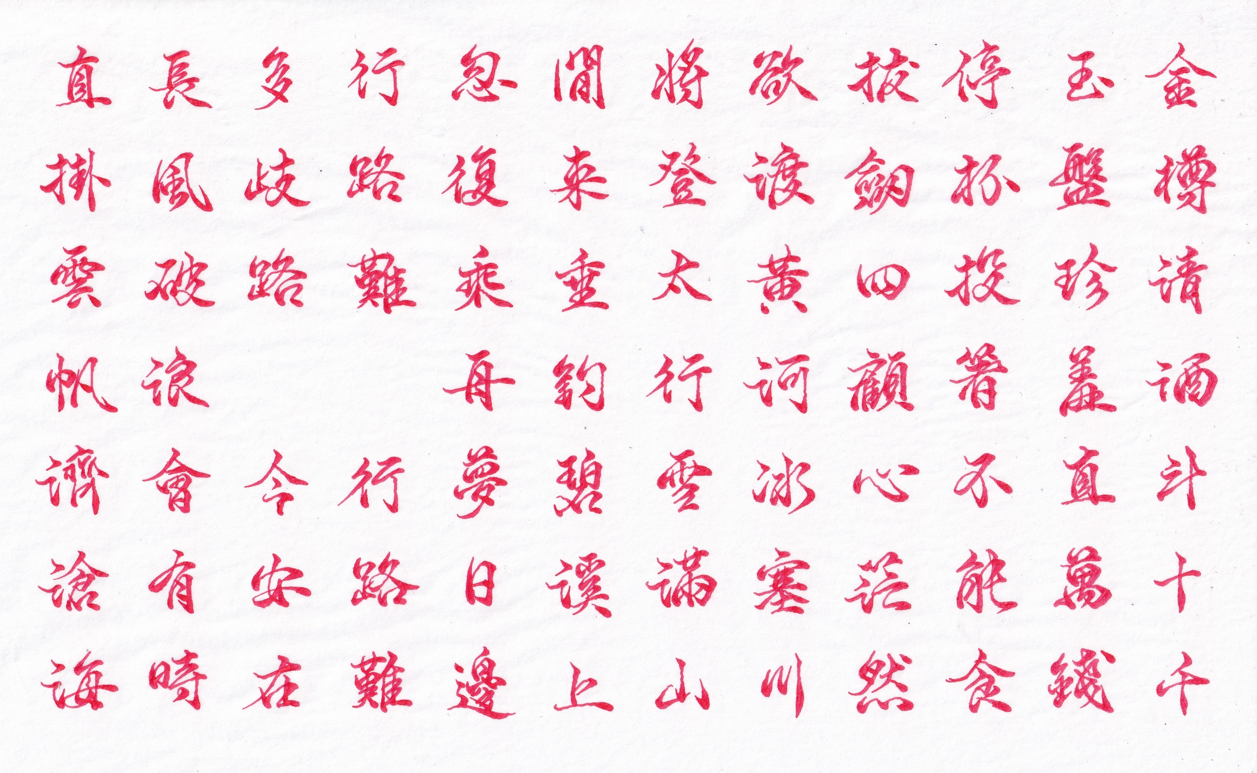 手抄詩詞–長風破浪會有時行路難．其一李白– Keith's 凡事