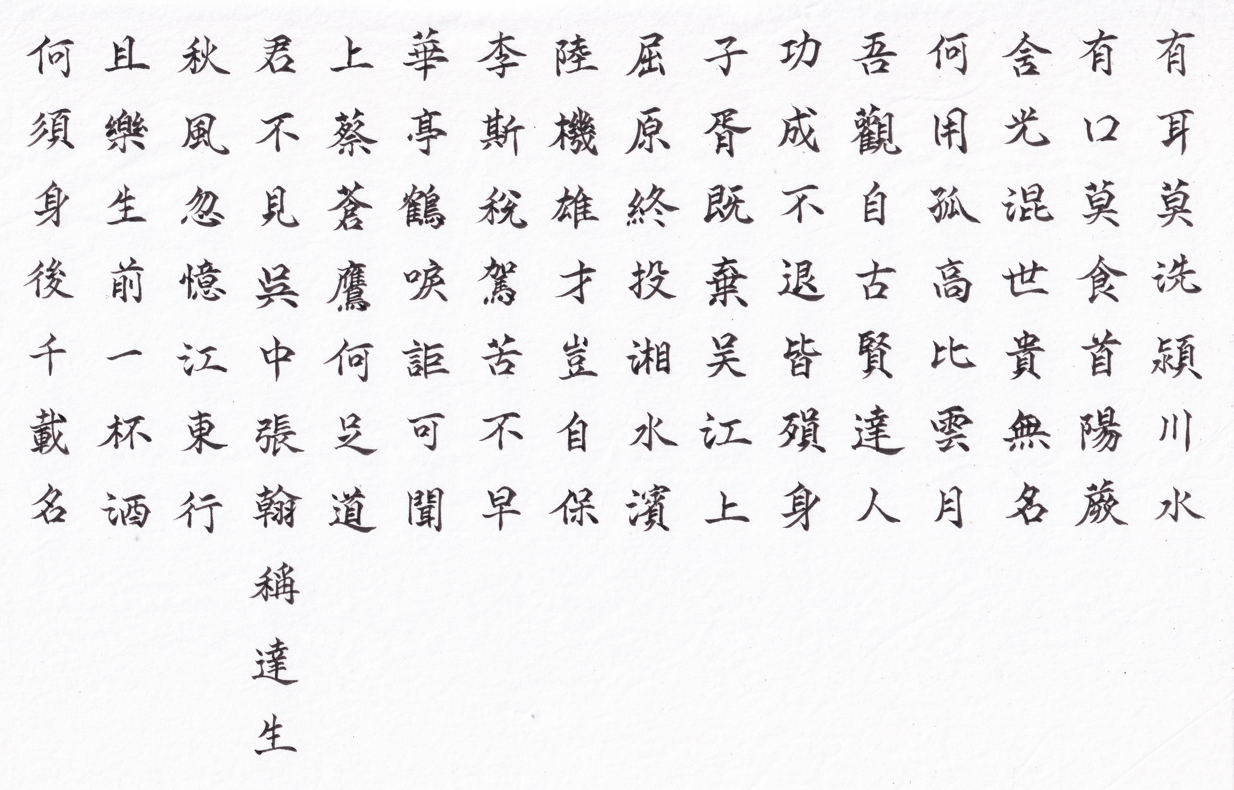 手抄詩詞–且樂生前一杯酒何須身後千載名行路難．其三李白– Keith's 凡事